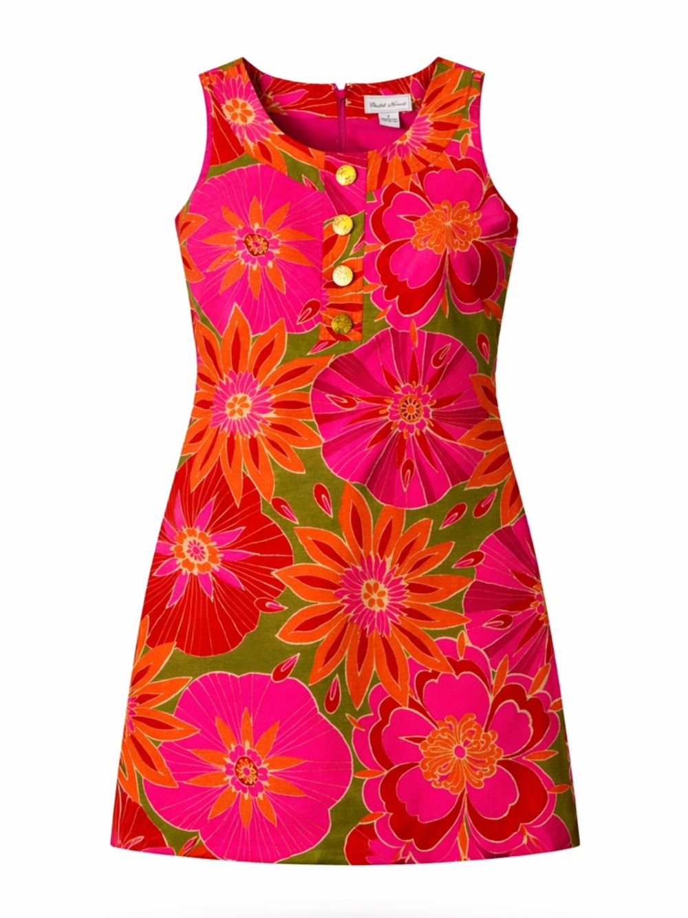Elizabeth Howard Mod Floral dress Round Neck Sleeveless Knee Length Size 8